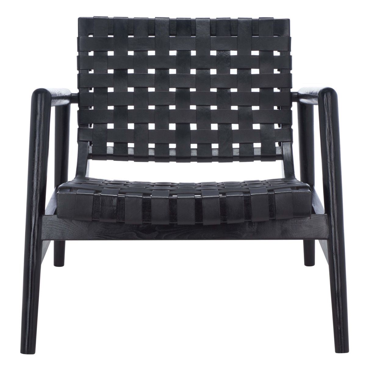 Safavieh Bellona Leather Woven Accent Chair , ACH1004 - Black