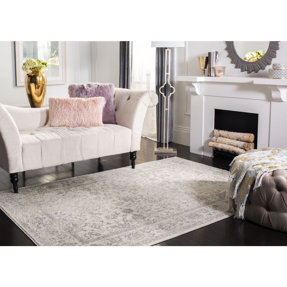 Safavieh Adirondack 109 Rug, Silver, ADR109 - Ivory / Silver