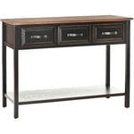 Safavieh Aiden 3 Drawer Console Table , AMH6502 - Black / Oak