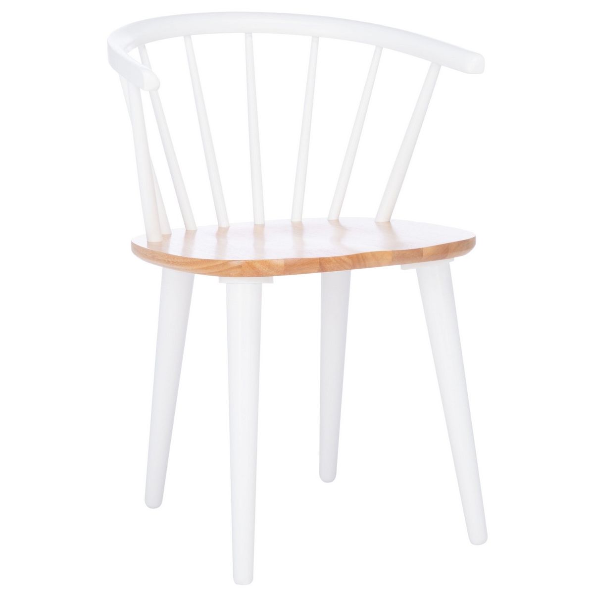 Safavieh Blanchard 18''H Curved Spindle Side Chair (Set of 2), AMH8512 - Natural/White