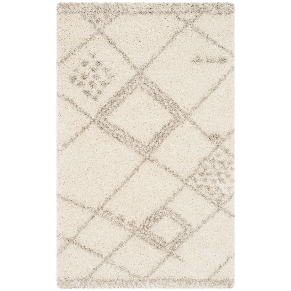 Safavieh Arizona Shag 751 Rug, ASG751 - IVORY / GREY