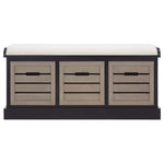 Safavieh Briar 3 Drawer Cushion Bench , BCH5700 - Black / Greige