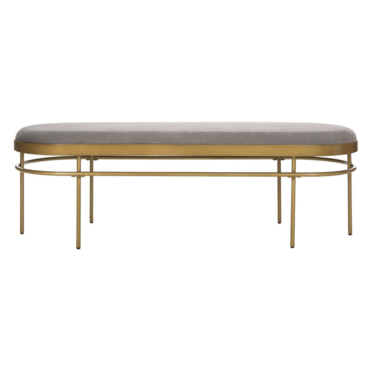 Safavieh Sylva Oval Bench , BCH6202 - Grey Velvet/Gold