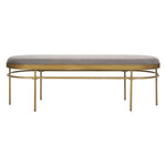 Safavieh Sylva Oval Bench , BCH6202 - Grey Velvet/Gold