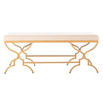 Safavieh Juliet Rectangular Bench , BCH6203 - Beige Linen/Gold