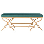 Safavieh Juliet Rectangular Bench , BCH6203 - Emerald Velvet/Gold