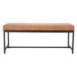 Safavieh Chase Faux Leather Bench , BCH6204 - Brown Pu/Black