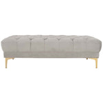 Safavieh Zarya Tufted Rectangular Bench , BCH6300 - Grey Velvet/Brass