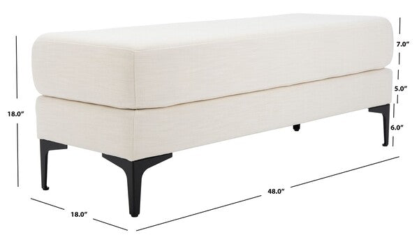 Safavieh Elise Rectangular Bench , BCH6302 - Cream / Black