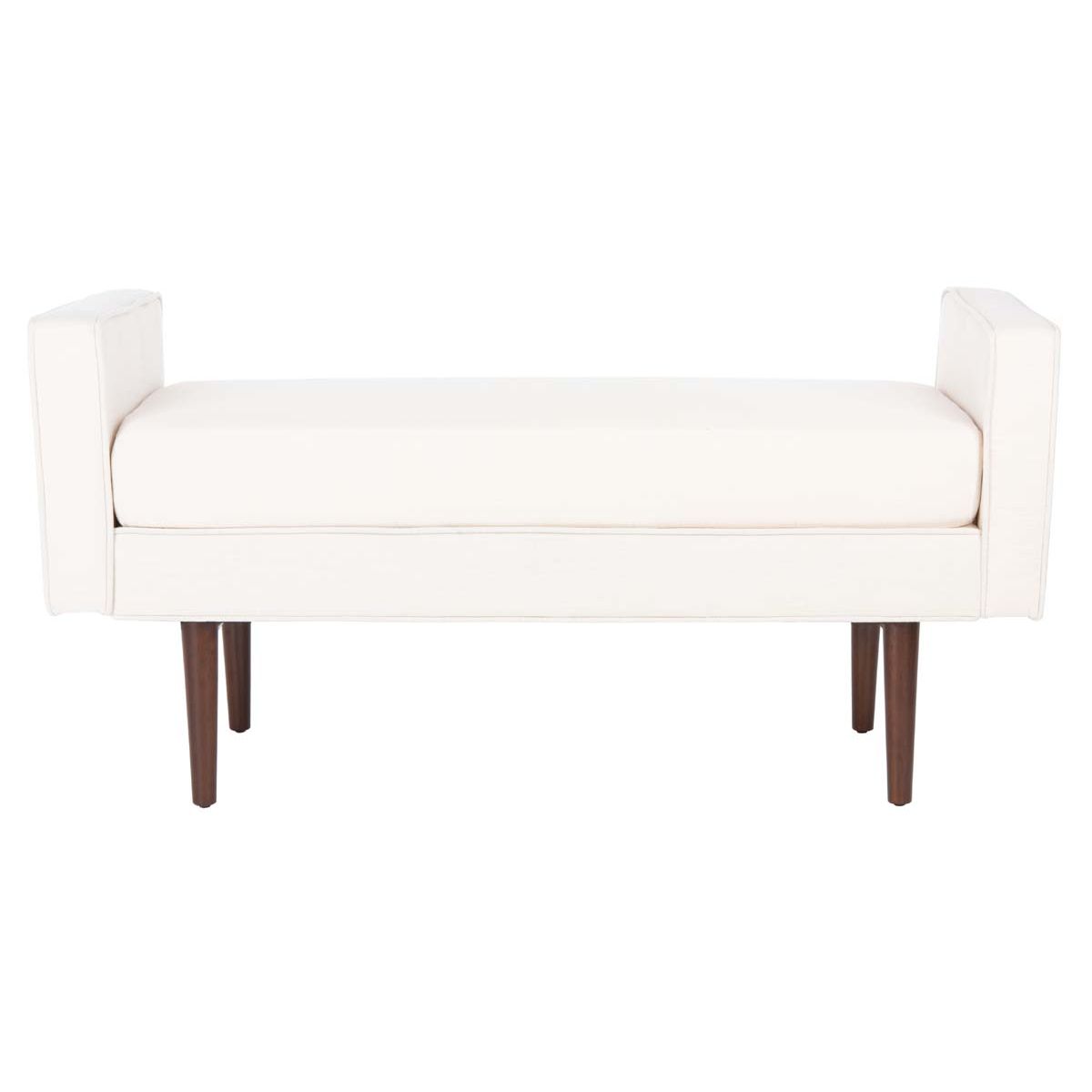 Safavieh Henri Midcentury Bench , BCH6303 - Light Beige Linen/Walnut