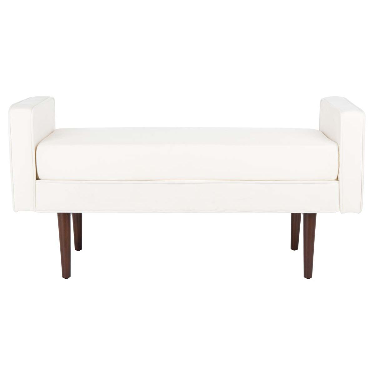 Safavieh Henri Midcentury Bench , BCH6303 - Cream Velvet/Walnut