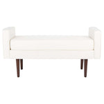 Safavieh Henri Midcentury Bench , BCH6303 - Cream Velvet/Walnut