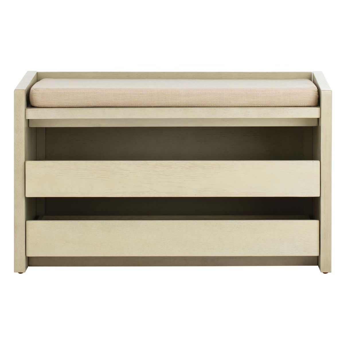 Safavieh Percy Storage Bench , BCH6400 - White Wash/Beige Linen