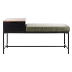 Safavieh Maruka Bench With Storage , BCH6401 - Grey Wash/Dark Green Pu