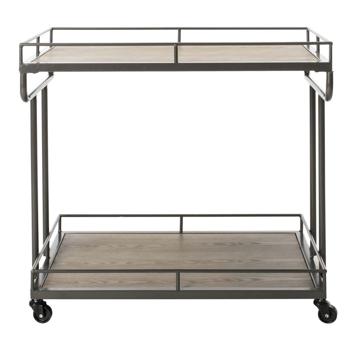 Safavieh Dawson 2 Tier Rectangle Bar Cart , BCT6200 - Oak/GunMetal