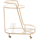 Safavieh Midas 2 Tier Oval Bar Cart , BCT8008 - Gold / Mirrored