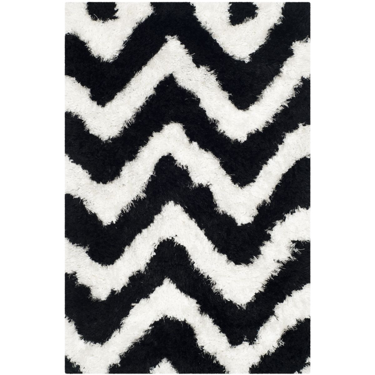 Safavieh Barcelona Shag 320 Rug, BSG320 - Ivory / Black