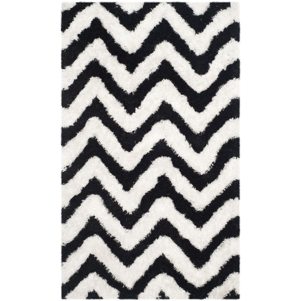 Safavieh Barcelona Shag 320 Rug, BSG320 - Ivory / Black