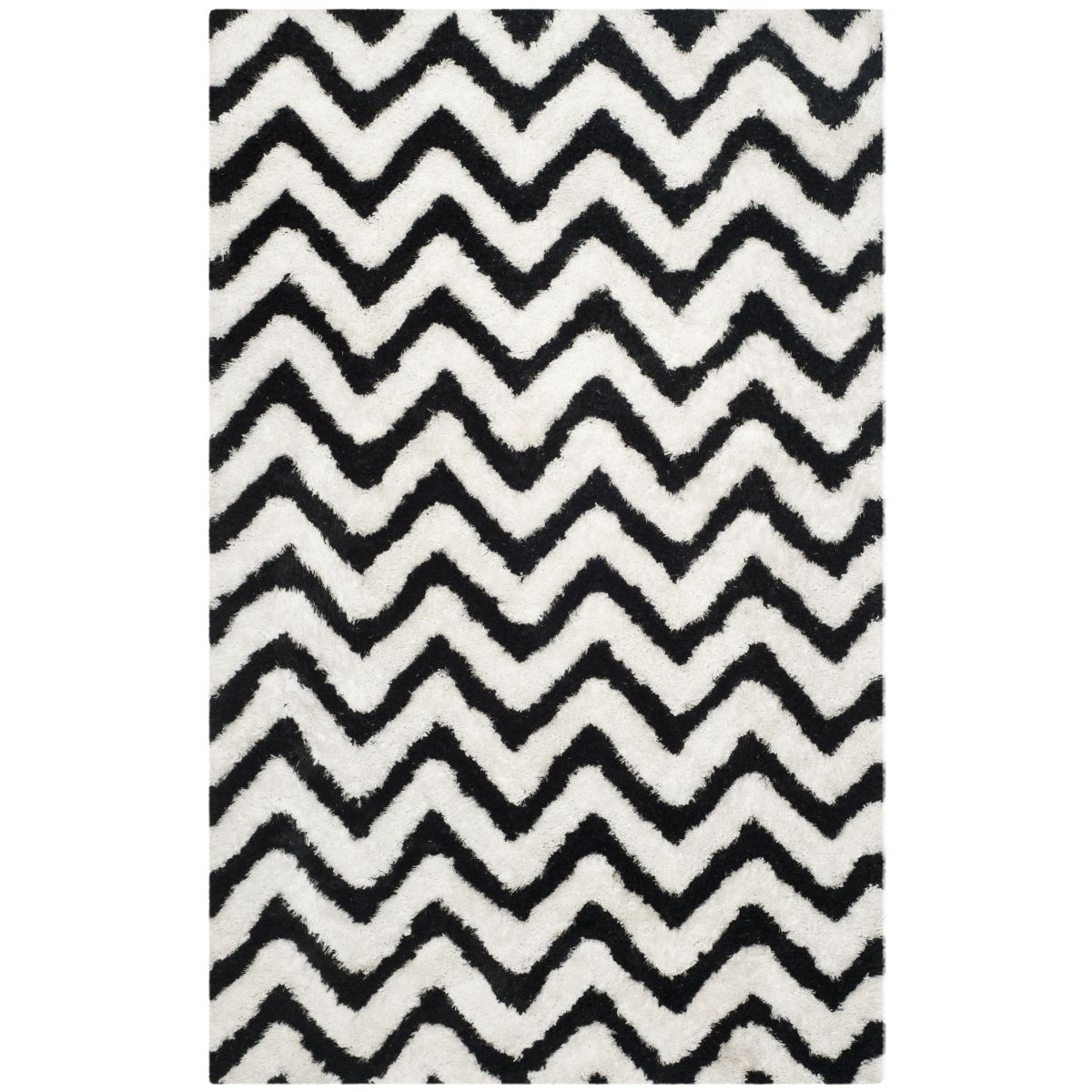 Safavieh Barcelona Shag 320 Rug, BSG320 - Ivory / Black