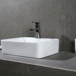 Solea Fen Porcelain Ceramic Vitreous Rectangular 19 Inch White Bathroom Vessel Sink - White