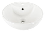 Solea Kai Porcelain Ceramic Vitreous Round 20 Inch White Bathroom Vessel Sink With Overflow Drain - White