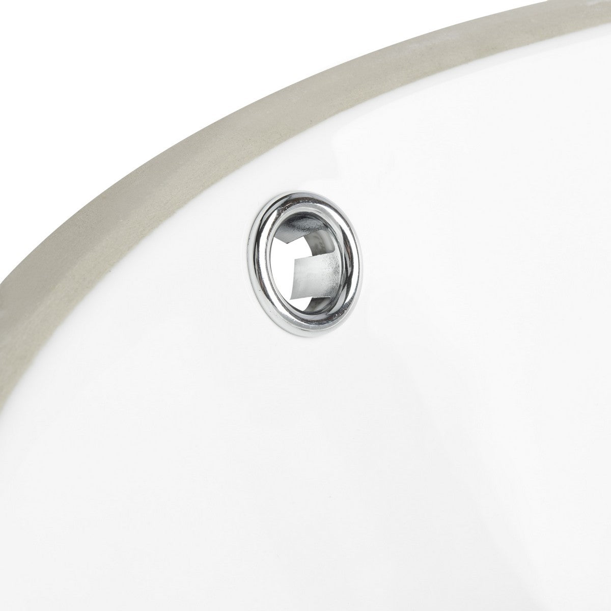 Solea Nerida Porcelain Ceramic Vitreous Round 17 Inch White Undermount Bathroom Sink - White