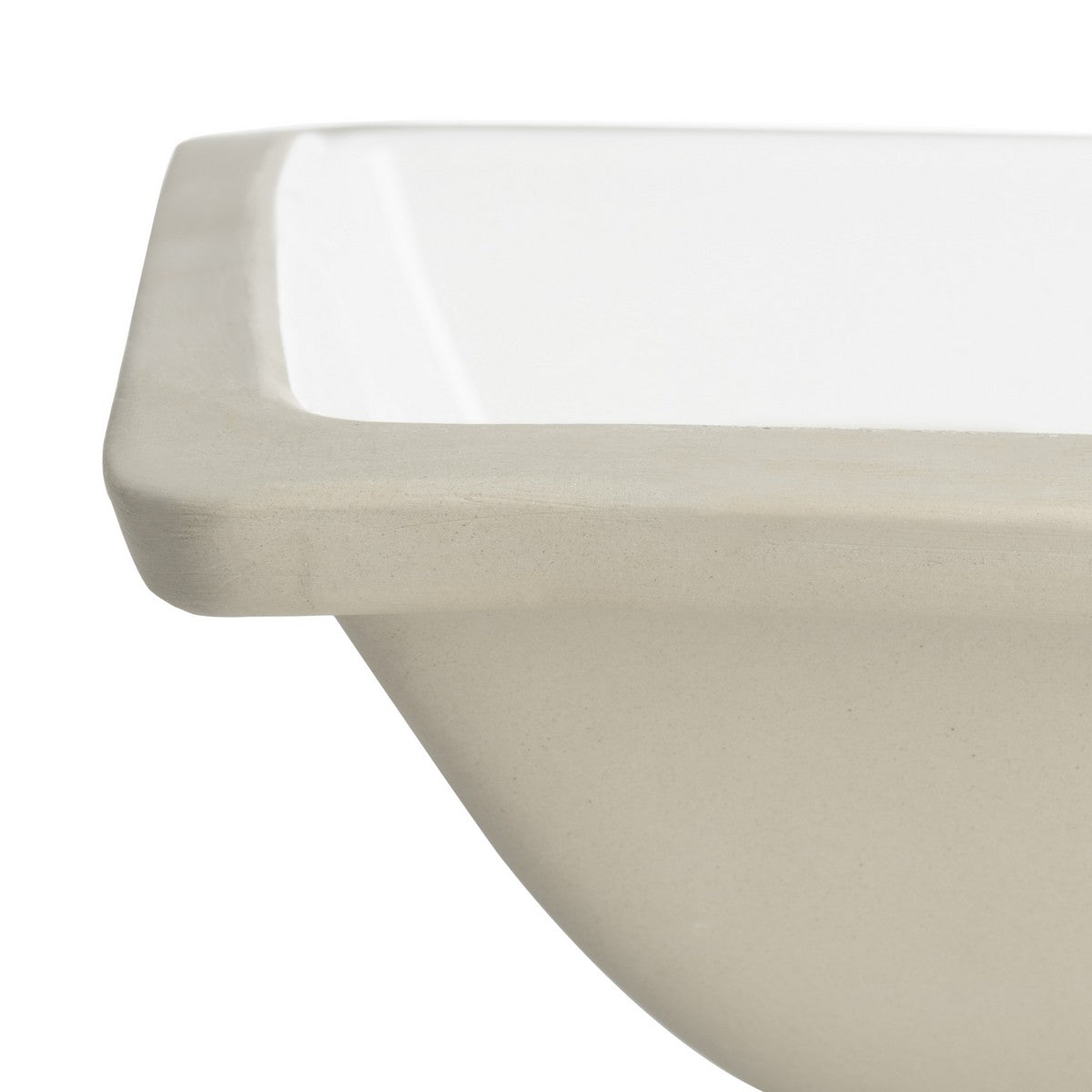 Solea Seaton Porcelain Ceramic Vitreous Rectangular 18.5 Inch White Undermount Bathroom Sink With Overflow Drain - White