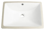 Solea Seaton Porcelain Ceramic Vitreous Rectangular 18.5 Inch White Undermount Bathroom Sink With Overflow Drain - White