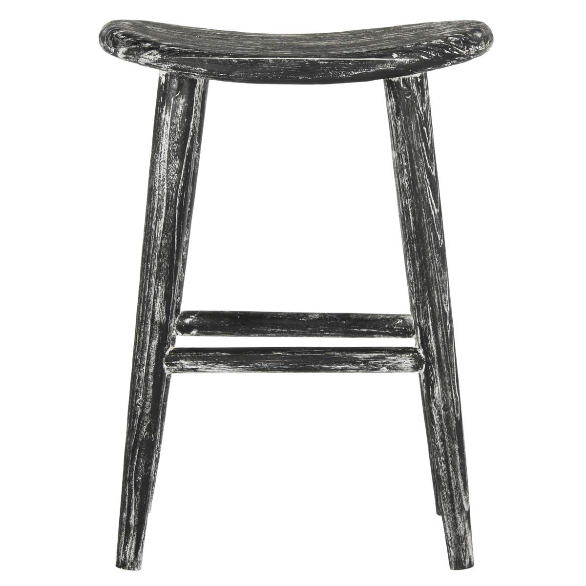 Safavieh Colton Wood Counter Stool , BST1000 - Black/White Wash/Sungkai Wood