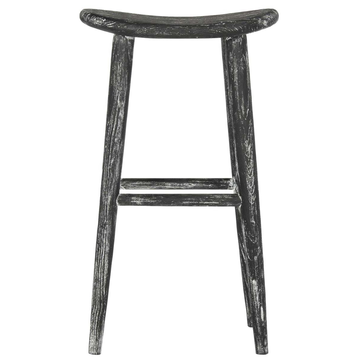 Safavieh Colton Wood Bar Stool , BST1001 - Black/White Wash/Sungkai Wood