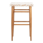 Safavieh Kaleo Woven Leather Barstool , BST1004 - White/Natural Mindi Wood