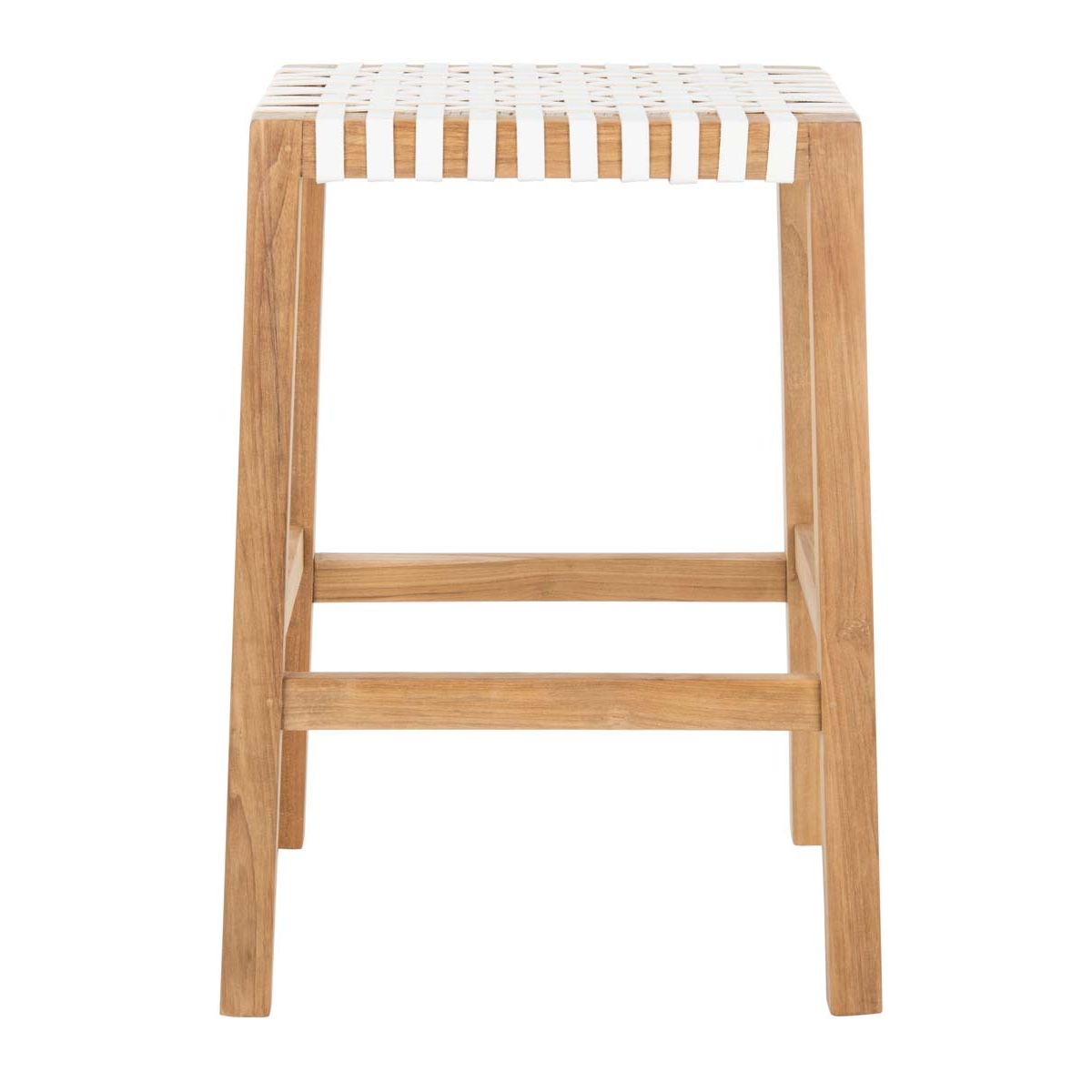 Safavieh Capri Counter Stool , BST1009 - Natural Teak/White Leather