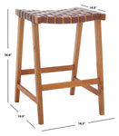 Safavieh Abreu Rectangle Counter Stool , BST1013 - Cognac / Natural