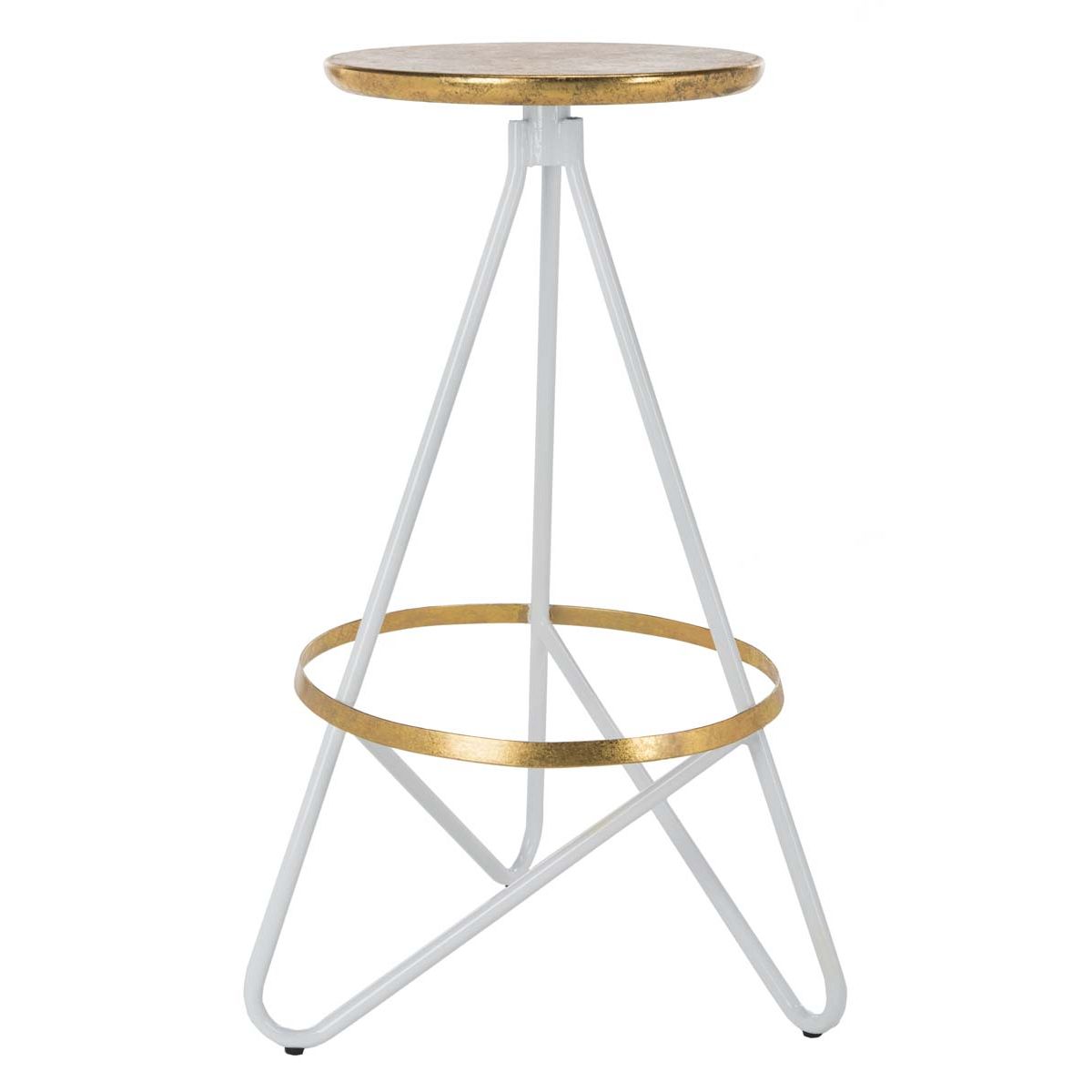 Safavieh Galexia Bar Stool , BST3200 - Gold Top+Ring/White Legs