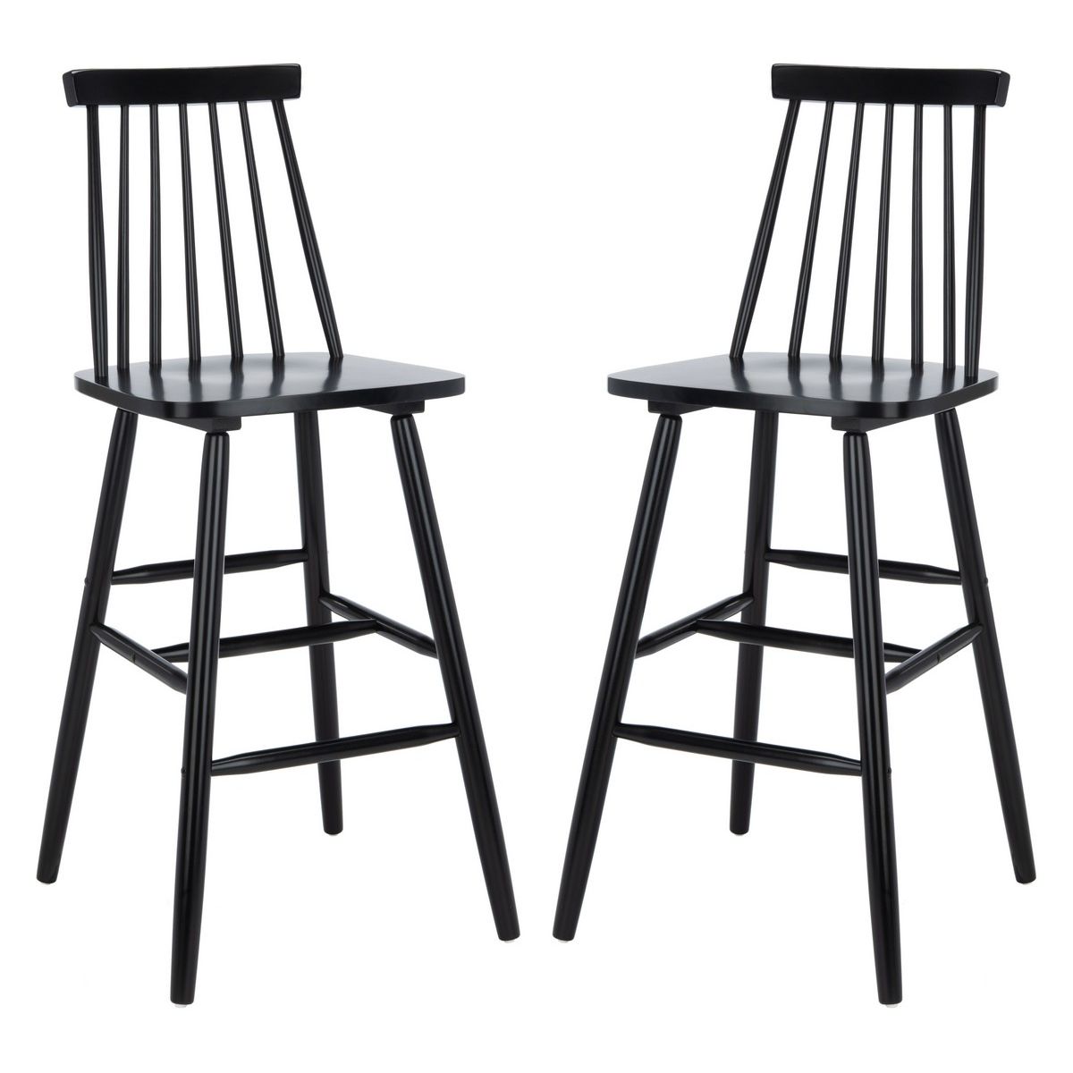 Safavieh Beaufort Bar Stool, BST8500 - Black (Set of 2)