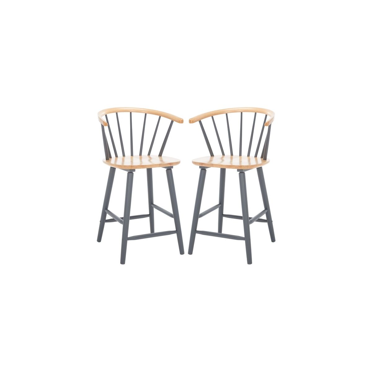 Safavieh Blanchard Counter Stool (Set of 2), BST8506 - Natural /Grey