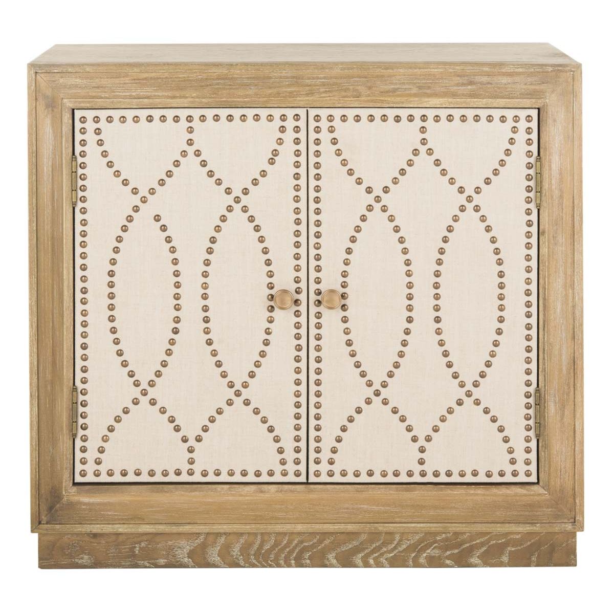 Safavieh Yuna 2 Door Chest , CHS6407 - Rustic Oak/Beige Linen