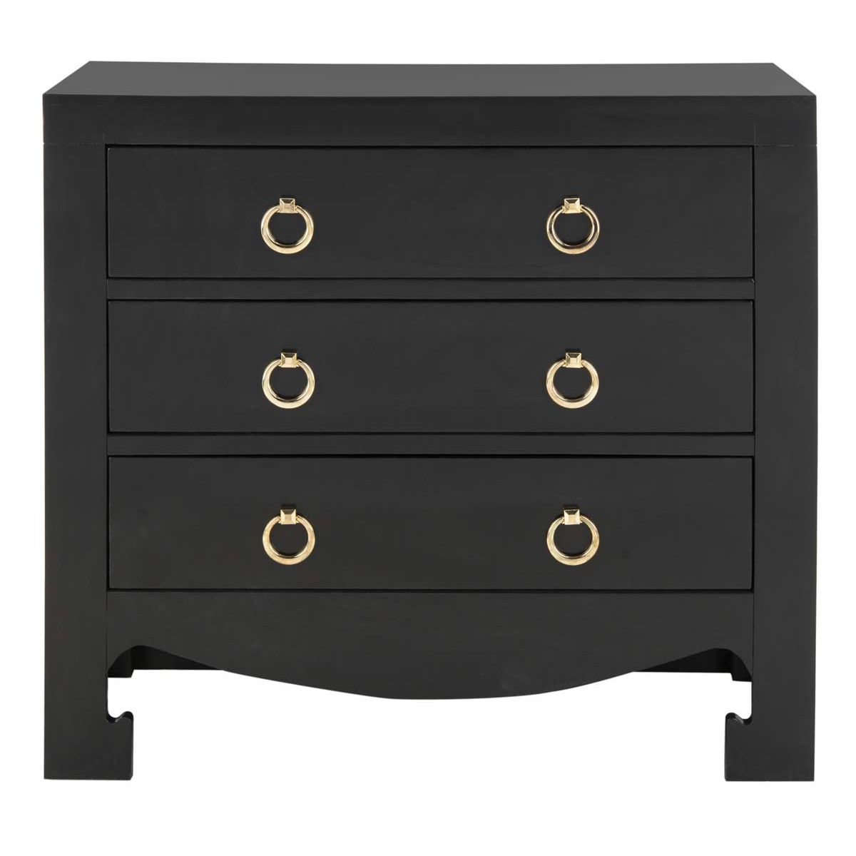 Safavieh Dion 3 Drawer Chest , CHS6411 - Black/Gold