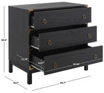 Safavieh Galio 3 Drawer Chest, CHS9600 - Black / Gold