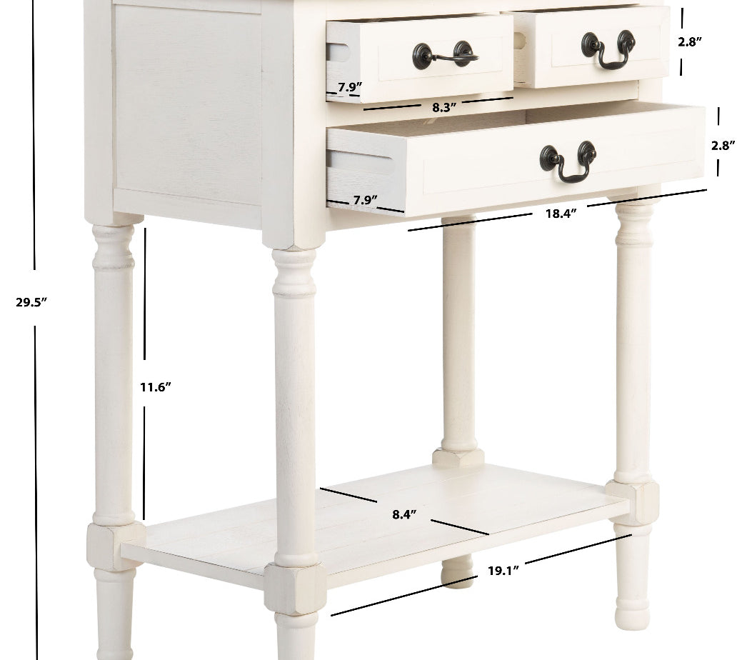 Safavieh Primrose 3 Drawer Console Table , CNS5707 - Distrssed White