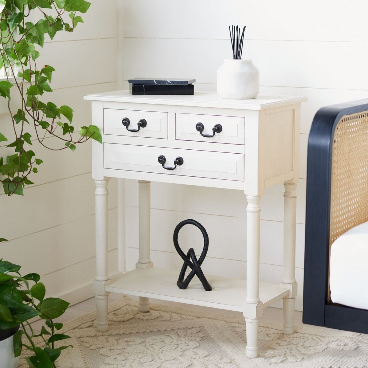 Safavieh Primrose 3 Drawer Console Table , CNS5707 - Distrssed White