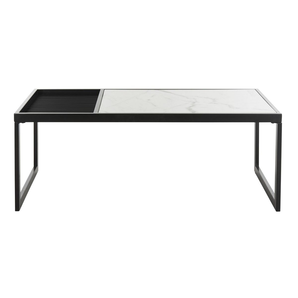 Safavieh Zuri Coffee Table , COF6200 - White Marble Veneer/Matte Black Tube