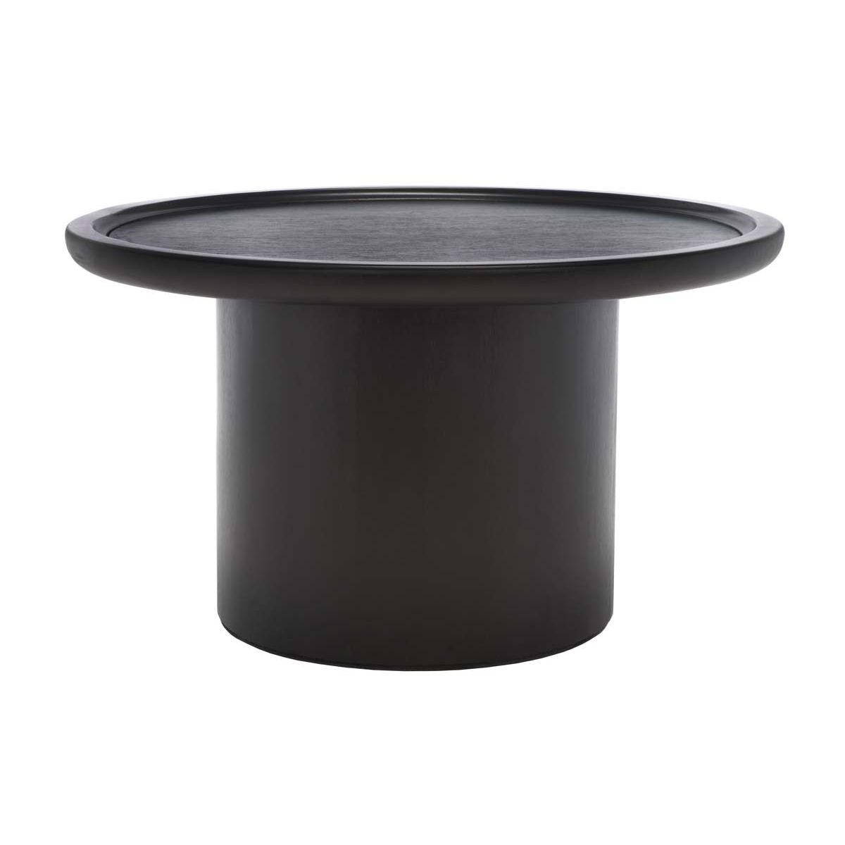 Safavieh Devin Round Pedestal Coffee Table , COF6600 - Black With White Wash Distressing