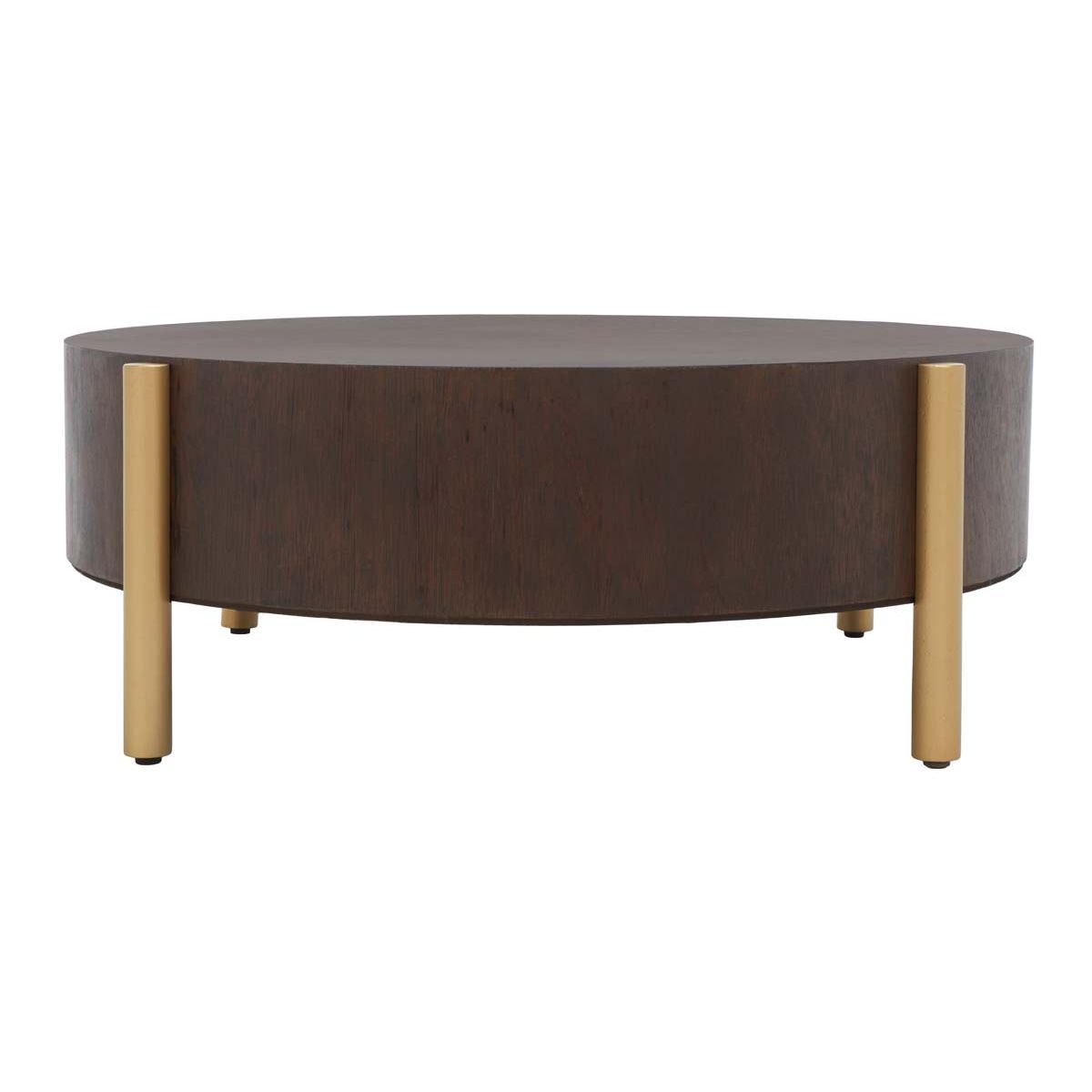 Safavieh Diangela Round Coffee Table , COF6605 - Dark Oak / Gold