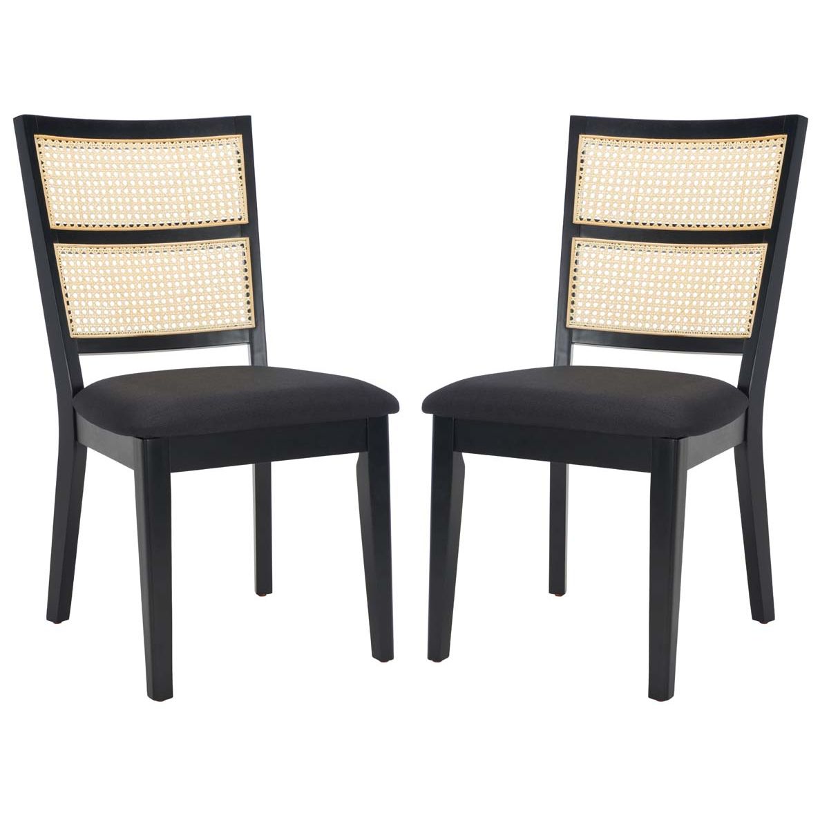 Safavieh Toril Dining Chair (Set of 2) , DCH1013 - Black / Black / Natural