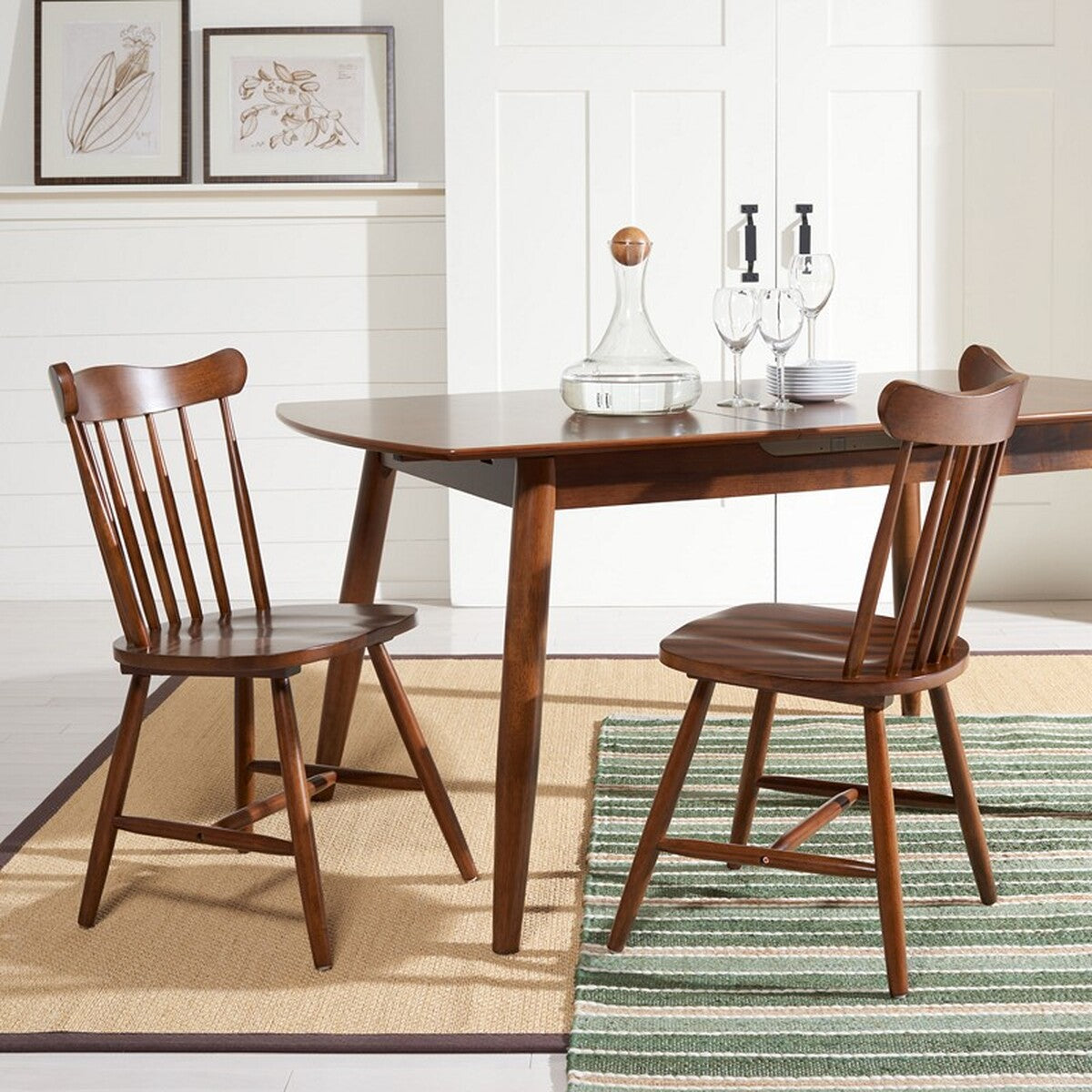 Safavieh Reeves Dining Chair, DCH1400 - Walnut (Set of 2)