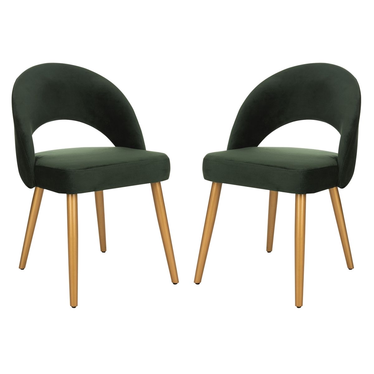 Safavieh Giani Retro Dining Chair, DCH6201 - Malachite Green/Gold (Set of 2)