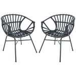 Safavieh Avril Rattan Dining Chair, DCH9905 - Black (Set of 2)