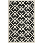 Safavieh Dhurries 552 Rug, DHU552 - Black / Ivory