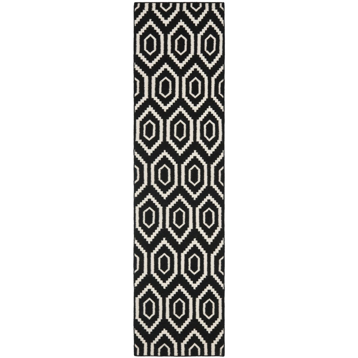 Safavieh Dhurries 556 Rug, DHU556 - Black / Ivory